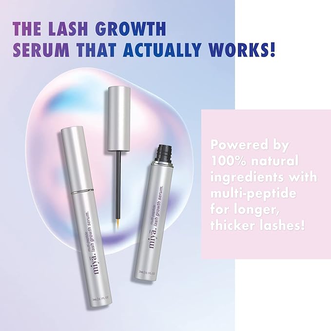 | Eyelash Growth Serum | Natural Lash Enhancer for Longer, Thicker Healthier Lashes | Gentle Effective Lash Growth Serum | Oil Free Lash Booster 3ml