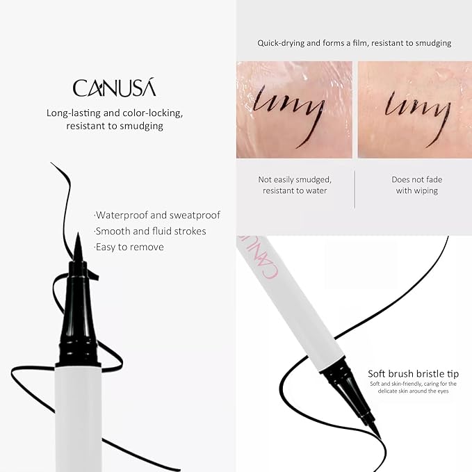A Set of Quality Eyeliner Eyebrow pencil and Eyelash Mascara, Long-lasting Makeup Waterproof Flawless Cosmetic (BLACK Quality Eyeliner, one size)