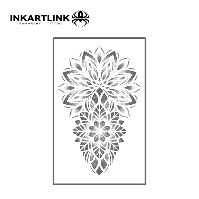 Tattoo Tech, 2 Sheets Extra Large Semi Permanent Tattoo, Temporary Tattoos, Last 1-2 Weeks, Waterproof, Realistic Look, No Adhesive, (henna)318
