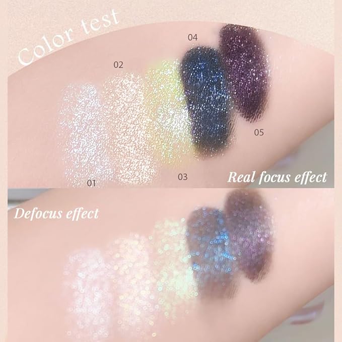 Eye shadow low saturation delicate long-lasting eye shadow palette, Monochrome Glittler Eyeshadow, pressed glitter eyeshadow, Glittle Eyeshadow Cream Single Vegan Eyeshadow, (06 Glittle Light Green)