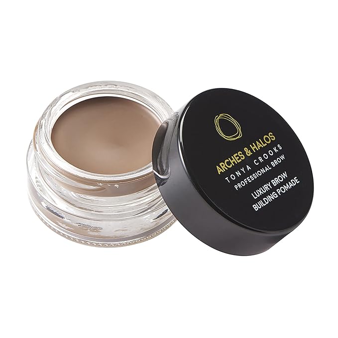Arches & Halos Brow Sculpting Set - Dual Ended Brush With Brow Building Pomade In Warm Brown - Define, Brush And Blend Brows - Easily Fill, Sculpt Sleek Eyebrows - Vegan, Cruelty Free Makeup - 2 Pc