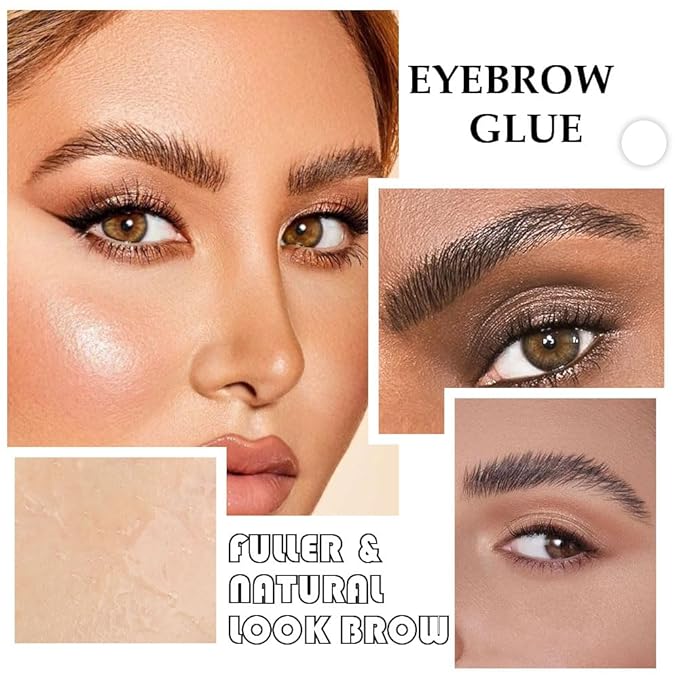 Tinted Thickening Brow Glue, Clear Mascara, Eyebrow Gel, Clear Brow Gel – Brow Fast Sculpt, Waterproof & Transfer-proof – Brush to Fill in Eyebrows, Cover Gray Hairs – Cruelty-Free