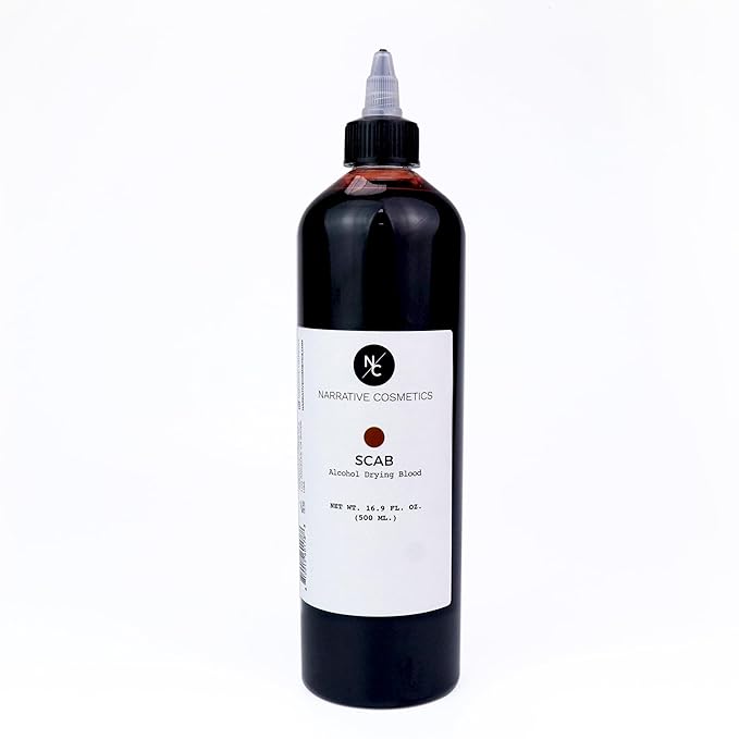 Alcohol Drying Blood, Ultra-Realistic Fake Liquid Blood, SFX Makeup for the Stage, Film, Halloween, and Cosplay - Scab 16.9 fl oz (500ml)