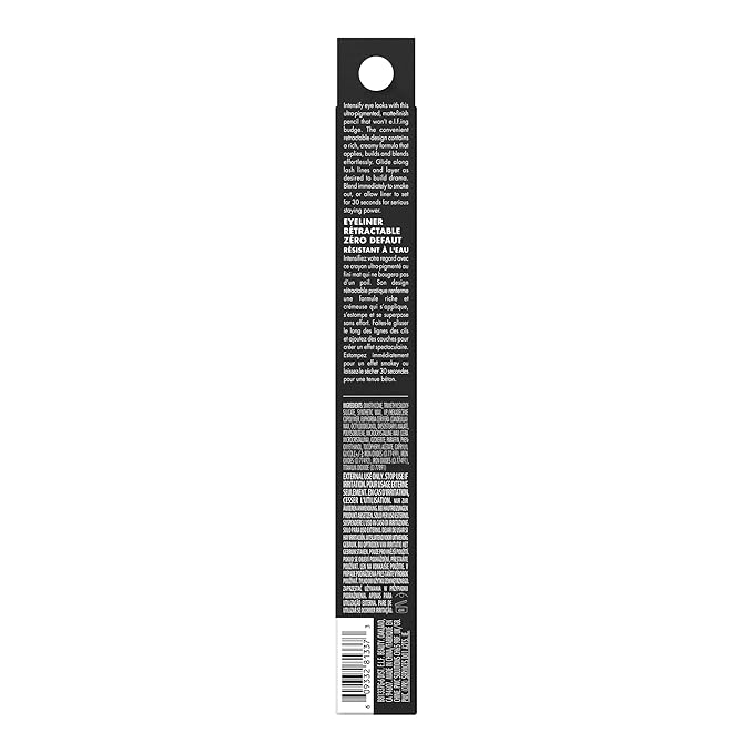 e.l.f. No Budge Retractable Eyeliner, Creamy, Ultra-Pigmented, Coffee