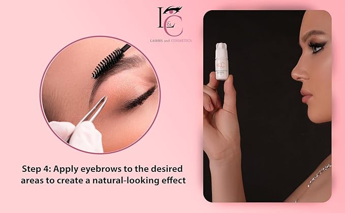 Eyebrow Extensions Kit with 4 Trays of Mink Eyebrows in Light Brown, Brown, 2 Black, Comes on Mixed Length Trays 5-8 Mm Mix, Eyebrow Extension Glue & Extension Tweezers