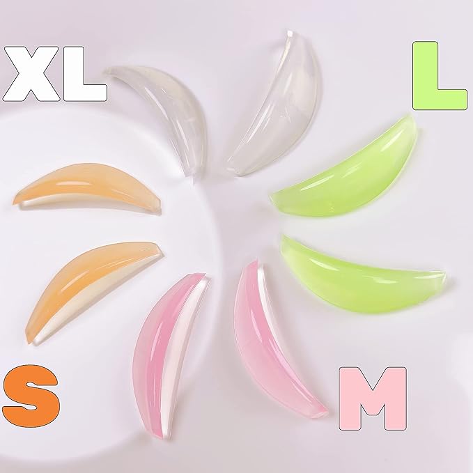 Lash Lift Rodss,DIY Eyelash Lift Pads,Silicone Eyealsh Perm Rods,Lash Lifting at Home 8 Pcs Eyelash Curler Pads 4 Sizes Reusable Soft Silicone Shields (New L curl Lift Pads)