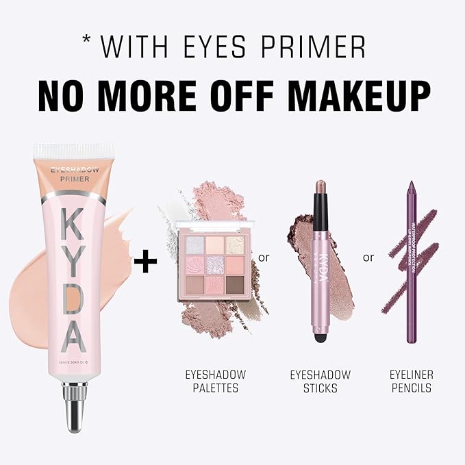 Ownest 3 Colors Eyeshadow Makeup Primer,Liquid Matte Eyeshadow Primer Base,Waterproof Long Lasting Eyeshadow Primer Makeup-Set A