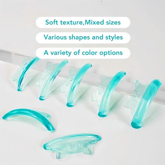 Lash Lift Pads Eyelash Perm Shield C Curl 5 Size Lash Lift Lamination Pad, Rapid 5 Minute Eyelash Lifting Shields Make Eyes Voluminous Flexible C curl Pads Extreme Perm Rod 100 Applications(Green)