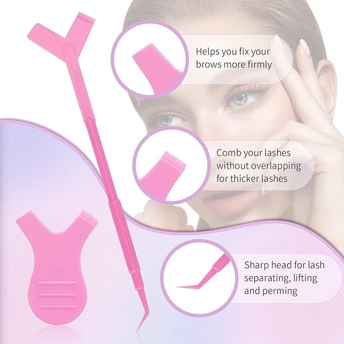 Libeauty Eyelash Lift Kit and Brow Lamination Kit 2 in 1, Lash Perm Lotion Sachet Disposable Quick Curling Perming Use at Home or Salon Lash Lifting System - Updated Version