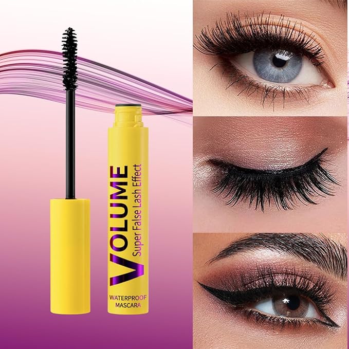Bubble Mascara - anti-smudge, thick and long formula, anti-clumping, create thick and long eyelashes, enhance natural makeup effect, can be applied in layers to enhance curl (2 packs)