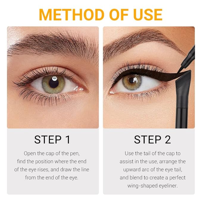 evpct 3Pcs Black Red White Liquid Wing Eyeliner Stamp Eye Pencil Makeup Set Waterproof Colored Color Eye Liners Stamps Shapes delineador de ojos contra el agua delineadores de colores para ojos 1+2+10