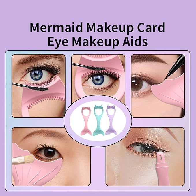 Silicone Stencil Makeup, Mascara Guard Upper Lower Eye Tape Lash Mascara Guard Applicator Eyelash Comb Cosmetic Tool,Detachable (Green)