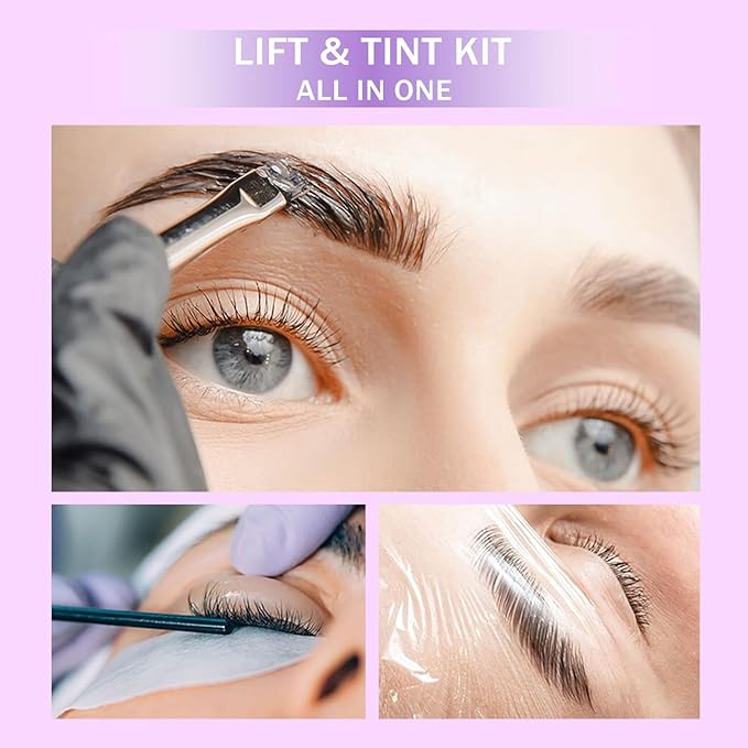 Lash Lift Kit & Brow Lamination Kit, Eyebrow Lamination Kit with Black, Professional Eyelash Lifting Kit, Eyelash Perm Kit with All Tools, Lasts for 8 Weeks, for Salon & Home