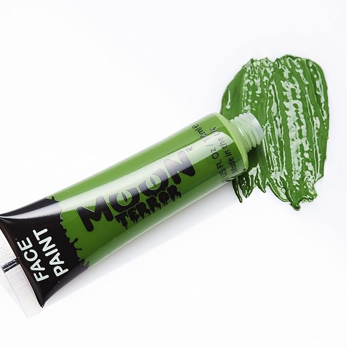 Halloween Face Paint Body Paint by Moon Terror - Zombie Green - SFX Make up, Special Effects Make up - 0.40fl oz