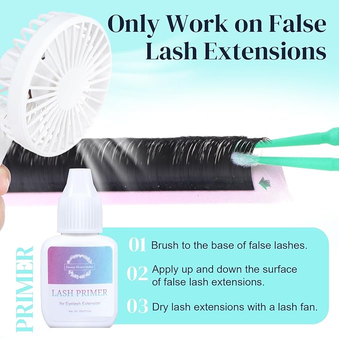 Lash Primer and Bonder Kit for Eyelash Extensions 15+15ml Super Bonder Glue Accelerator Increase Adhesive Bonding Power Eyelash Primer Pretreatment for Semi Permanent Lash Extensions-Blue
