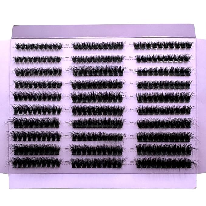 HBZGTLAD Fluffy Cluster Lashes 40D60D80D100D120D Natural Thick Eyelash Clusters D Curl Individual Lashes DIY Eyelashes Extension (300pcs60D80D100D)