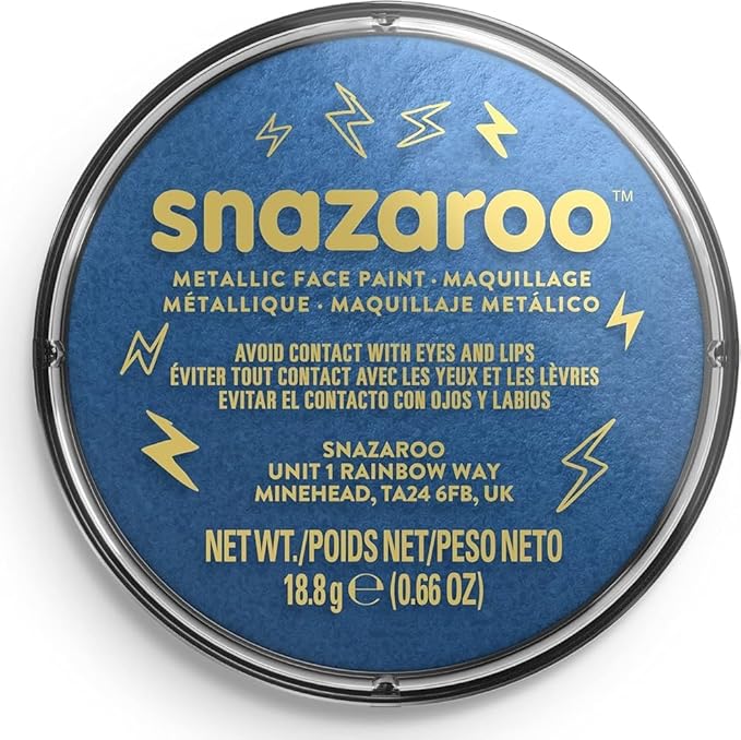 Snazaroo Metallic Face and Body Paint, 18.8g (0.66-oz) Pot, Electric Blue