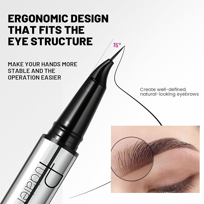 4Pcs Curved Eyebrow Pencils for Women Create Natural Hair Like Brows