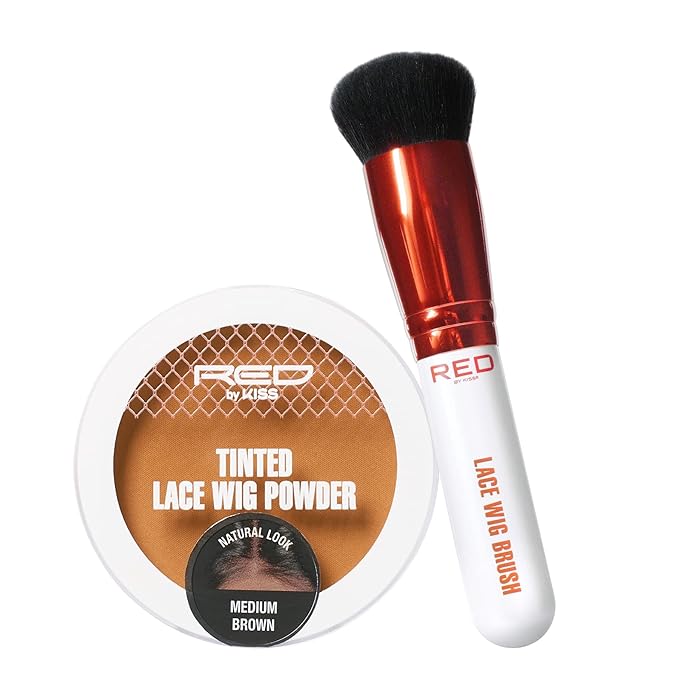 KISS NEW YORK Lace Wig Brush Tinted Powder Set – Matte Finish, Oil Control, Lightweight, Long-lasting, Mix & Match Shade Duo