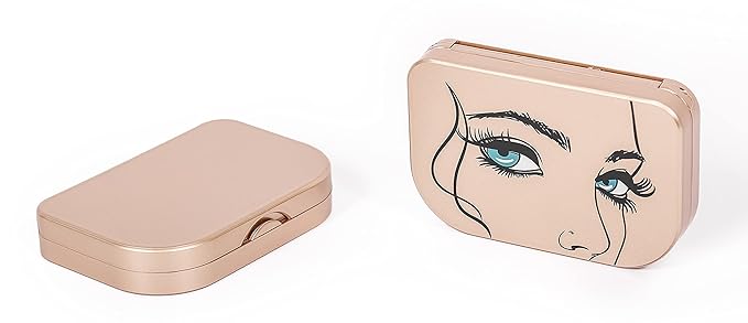 Champion Gold Eyelash Storage Case Organizer With Makeup Mirror Frame Box, Magnetic Lash Packaging Travel Bag