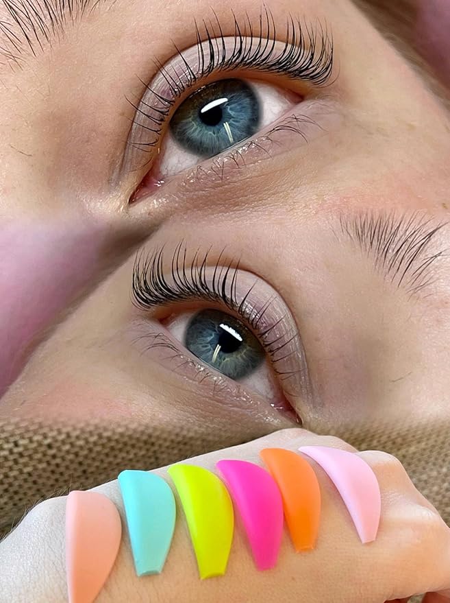 Lash Lift Shields No glue Eyelash Lifting Shield Wider Lash Lift Pads Rainbow Lami Lamination Roller LM Curler Pad Soft Eyelash Perm Rod 6 Size Air Bubble Silicone Light Weight Guard Natural Lifting