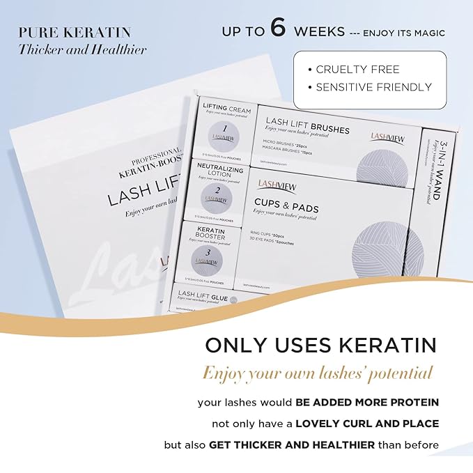 LASHVIEW Lash Lift Kit,Professional Eyelash Perm Kit,Liquid Set,Semi-Permanent,Curling Perming,Wave Lift Extension Perm Set,5 Times