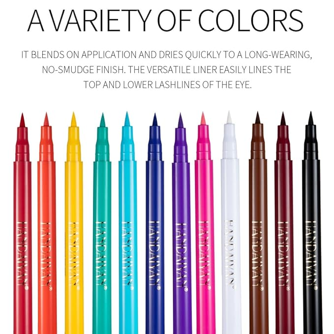 eyeliner pencil waterproof ink liner liquid pigmented smudge proof eye liner pen White