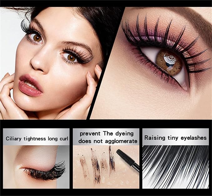 My Amazing Lashes 4D Silk Fiber Lash Mascara - Black, Volume & Length, Waterproof, Smudge Proof, Natural, Long Lasting (1 Pc)