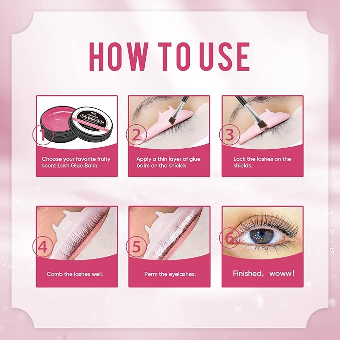 PERMANIA Lash Lift Rod Adhesive, New Brow Lamination Glue Balm, Soft Fragrance Strong Viscosity and Water Solubility for Lash Perm Kit (Peach)