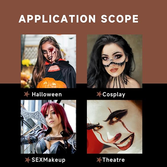 Halloween zombies, horror makeup, scar wax, and Halloween makeup parties.Wax for Halloween wound effects, suitable for people over 8 years old, 2 pieces (dark and light colors)