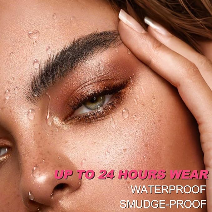 Mascara Black Volume and Length & Microblading Eyebrow Pen Dark Brown, 4D Silk Fiber Mascara Natural and False Effect, Waterproof Hair Like Natural Liquid Eyebrow Pencil