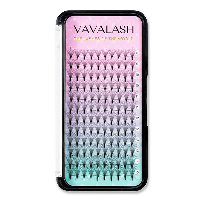 Eyelash Extensions 3D 4D 5D 6D 8D 9D 10D Thickness 0.07/0.1 C/D Curl Eyelashes Middle Stem Premade Fans Russian Volume Lash Extensions Supplies (Middle Stem 12D-0.07-C-8-15mm)