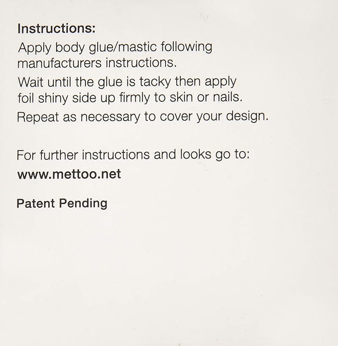 Mettoo Transparent Champagne Body Foil, 24 Count