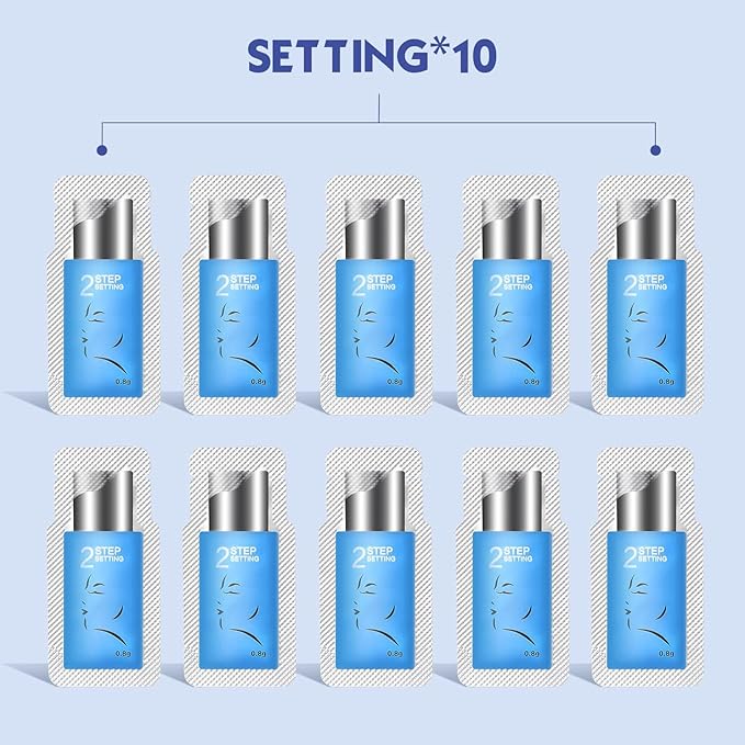 PERMANIA Lash Lift Kit,Separate Steps Products for Salon or at Home, Steps 10 Sachets of 0.8 g/0.03 oz Each Prep (STEP#2)