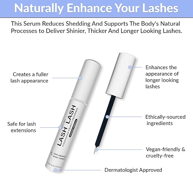 Eyelash Serum With Hyaluronic Acid-Eyebrow And Eyelash Growth Serum, 2 In 1 Instant Lash Lift Serum Without Prostaglandin Grow Eyebrows Fast And Thicker-Day And Night Eyelash Growth Serum (2x4ml)