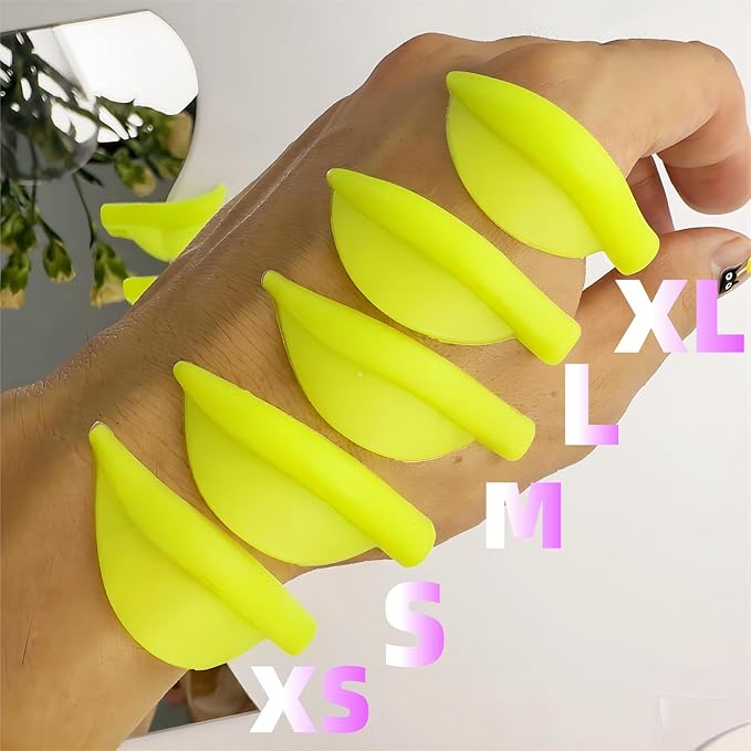 Lash Lift Shields C Curl Eyelash Lifting Shield Lami Lamination Roller Silicone Perm Rod Soft Lash Perming Pad Set For Lash Lift and Tint- Ribbons & Eye Patches (Lemon Flat C Curl Rods)