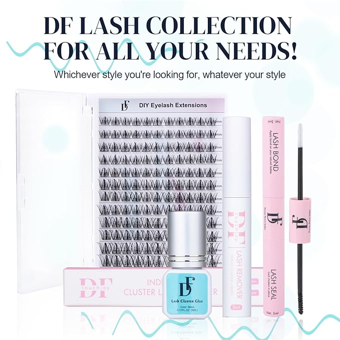 Lash Cluster Glue 1 Week Retention Sensitive DIY Lashes Extension Glue Low Fume Individual Eyelash Adhesive 5s Drying Time Waterproof Eyelashes Bond for Self Application