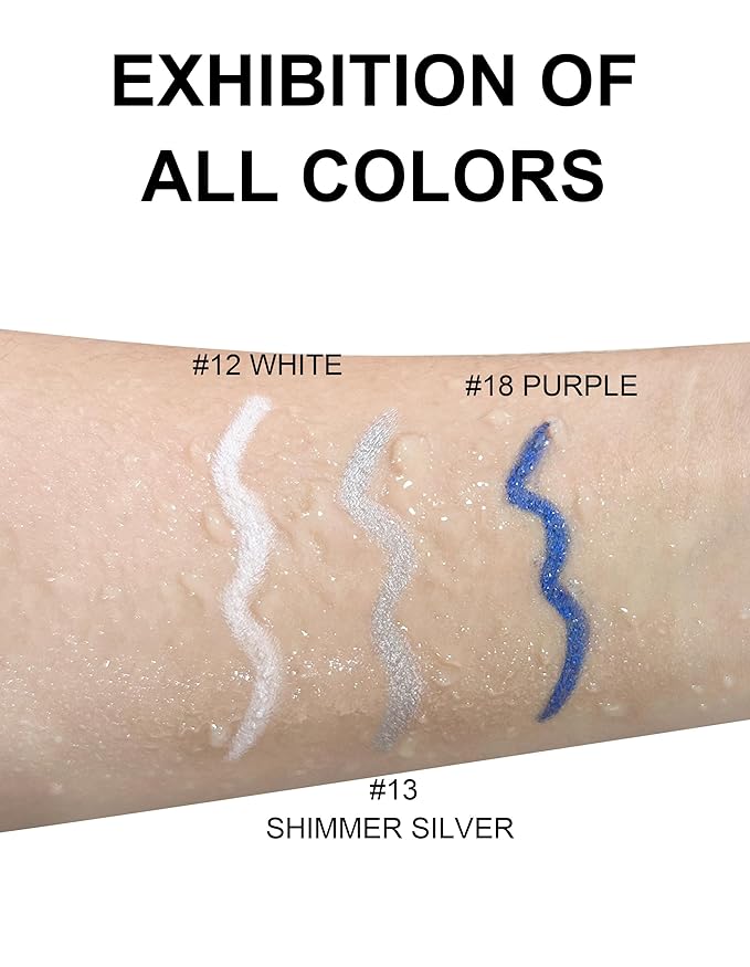 4PCS Shimmer Silver Pencil, Eye Liner Pencils, Waterproof Eyeliner Pencil & Smudge Proof Long-lasting, Eye Shadow, High-Pigmented Colorful, Retractable