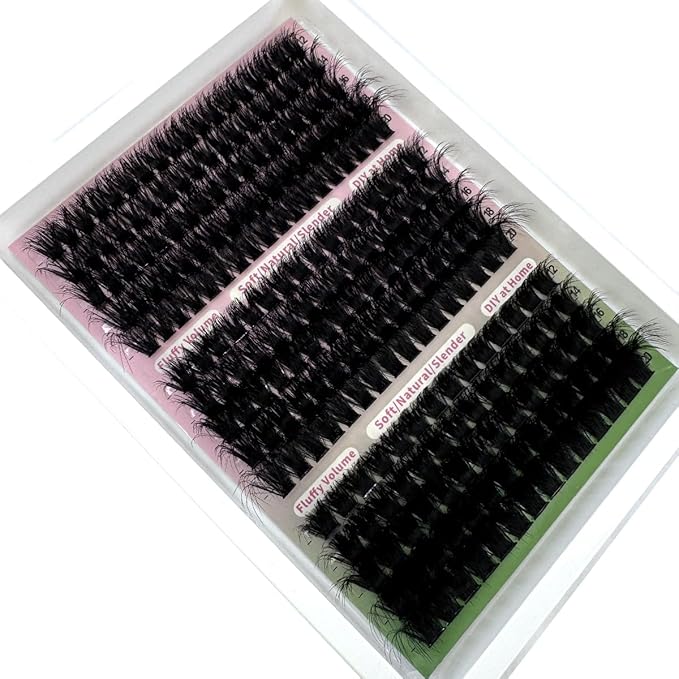 HBZGTLAD Fluffy Cluster Lashes 40D60D80D100D120D Natural Thick Eyelash Clusters D Curl Individual Lashes DIY Eyelashes Extension (fenlv 100120160D)