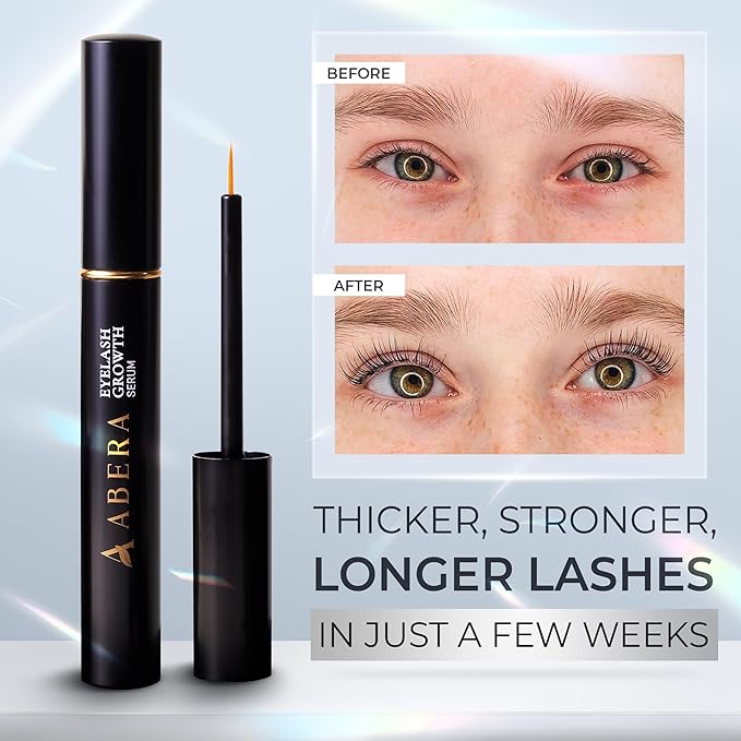 Abera Misan Eyelash Growth Serum (Upgrade Version) - Natural Lash Booster and Lash Enhancer, Regenerating and Nourishing Lashes Longer and Thicker (3. Set of 3 with Gift)