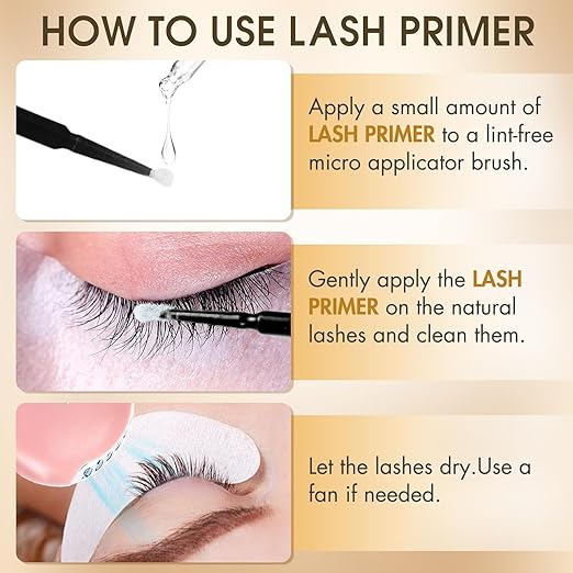 Lash Primer for Eyelash Extensions, Pre-Treatment for Eyelash Extensions, Remove Oils & Proteins, Increase Adhesive Bonding Power Retention, Professional Use,0.5fl. oz (15ml)