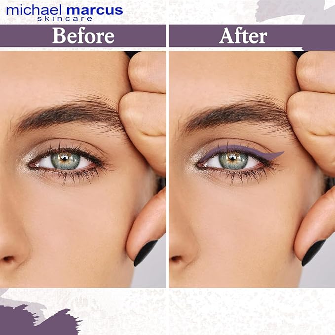michael marcus Makeup Cake Eye Liner (Amethyst) - Water Activated Dry Pressed, Long-Lasting, Vibrant Color & Smudge Resistant Eyeliner - Cruelty & Paraben Free - For Beginner & Pro Makeup Artist