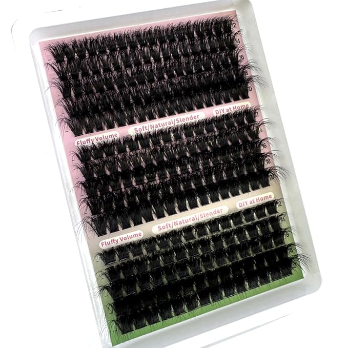 HBZGTLAD Fluffy Cluster Lashes 40D60D80D100D120D Natural Thick Eyelash Clusters D Curl Individual Lashes DIY Eyelashes Extension (fenlv 100120160D)