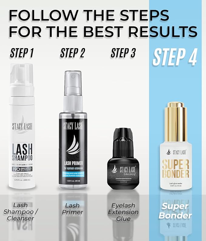 Super Bonder for Lash Extensions by Stacy Lash/Locks Eyelash Glue Fumes/Lash Extension Primer Complement/Lash Bonder for Mink Individual Lashes/Eyelash Extension Supplies