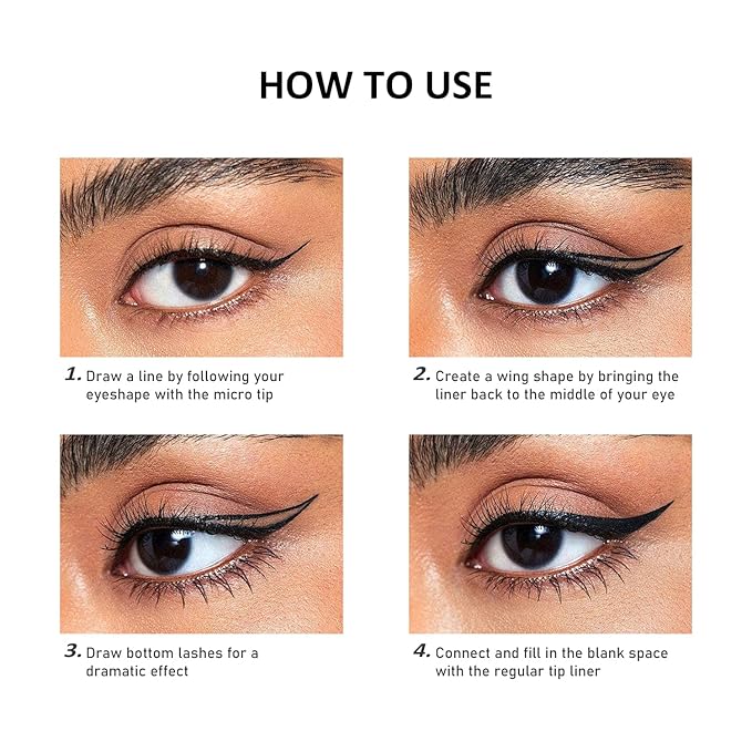 A Set of Quality Eyeliner Eyebrow pencil and Eyelash Mascara, Long-lasting Makeup Waterproof Flawless Cosmetic (BLACK Quality Eyeliner, one size)