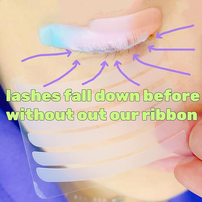 Silicone Ribbon Lash Lift Ribbons Reusable Eyelash Perm Stripe Cover Lami-Lamination eyelash Lifting Compensator 12 pairs Tapes Set Eyelashes On the Lash Perm Shield Rod firmly Neon Colors