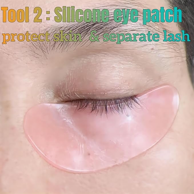 Eyelash Lift Shields Silicone Lash Curlers 8 Size Lifting Pads Jelly Lami Lamination Roller - Upper, Lower Perm Rod Perming Set with Ribbon Compensator, Eye Patch, Y Brush Tool-U Curl Shield