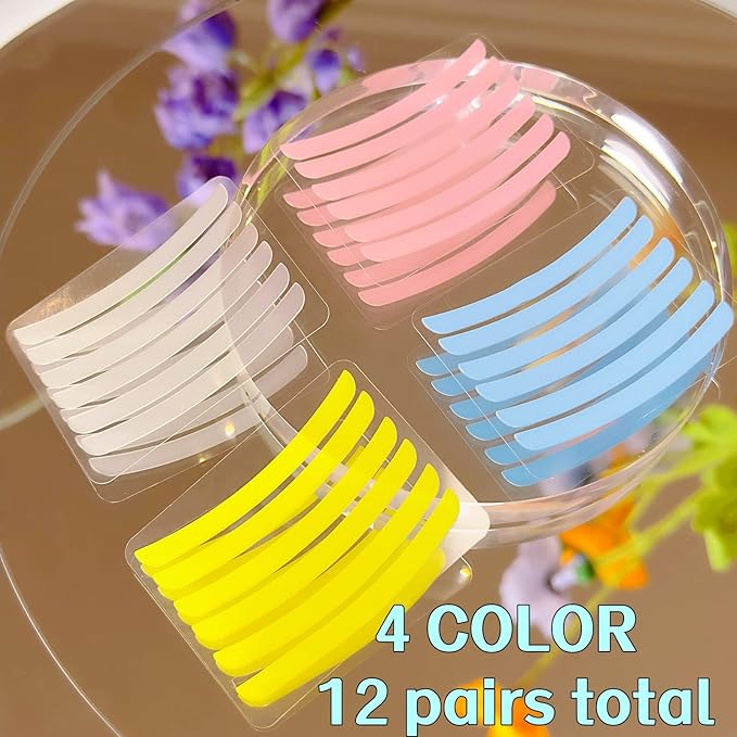 Silicone Ribbon Lash Lift Ribbons Reusable Eyelash Perm Stripe Cover Lami-Lamination eyelash Lifting Compensator 12 pairs Tapes Set Eyelashes On the Lash Perm Shield Rod firmly Neon Colors
