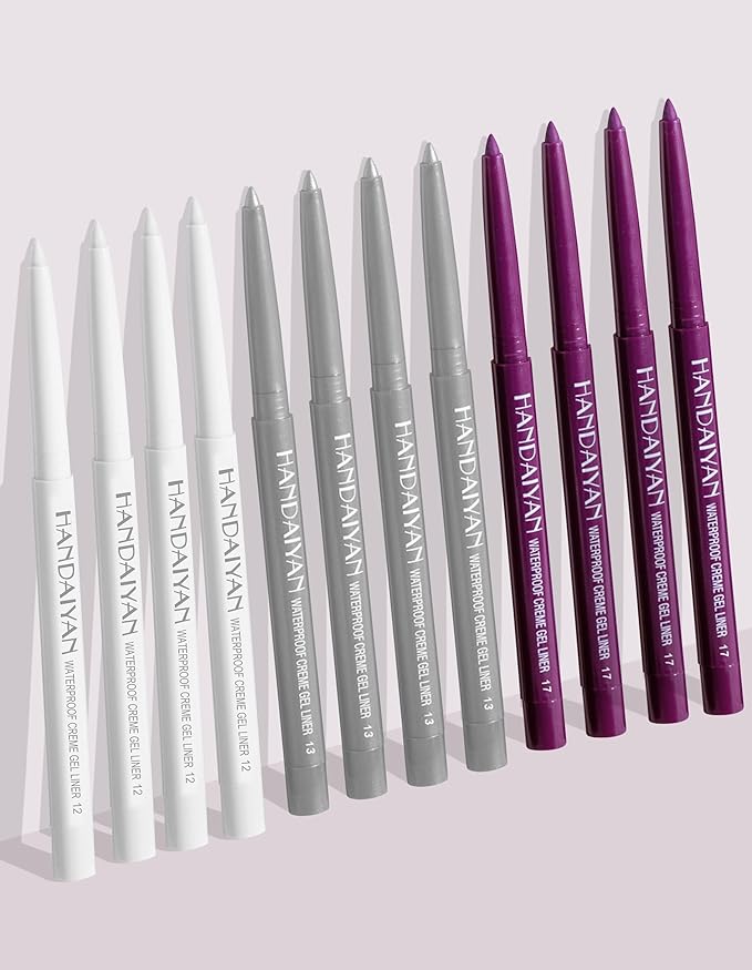 4PCS Shimmer Silver Pencil, Eye Liner Pencils, Waterproof Eyeliner Pencil & Smudge Proof Long-lasting, Eye Shadow, High-Pigmented Colorful, Retractable