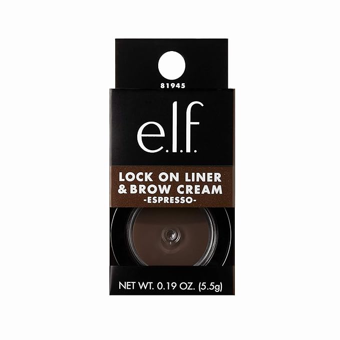 e.l.f. Lock On Liner And Brow Cream, Lines Eyes & Defines Eyebrows, Espresso, 0.19 Oz (5g)